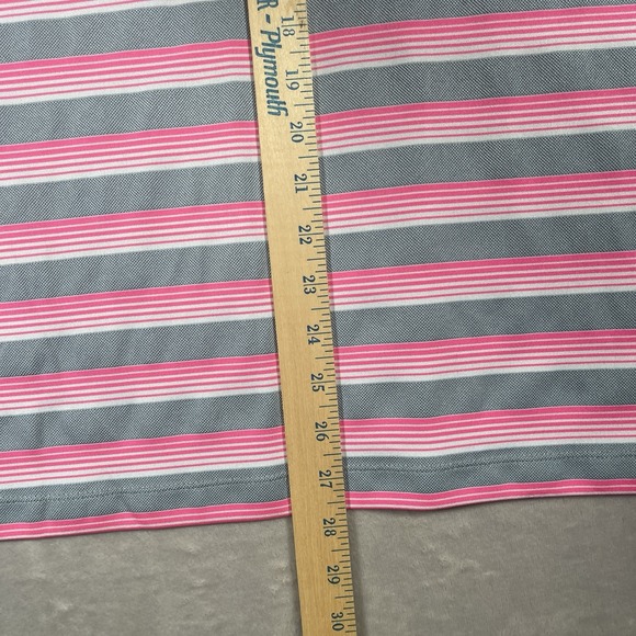 Nike Golf Dri-Fit Tour Performance Polo Men's L Gray Pink Striped - Picture 8 of 8